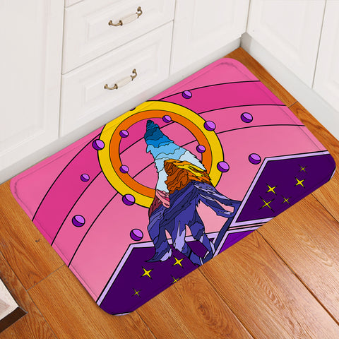 Image of Universe Wolf - Mountain Illustration SWDD3703 Door Mat