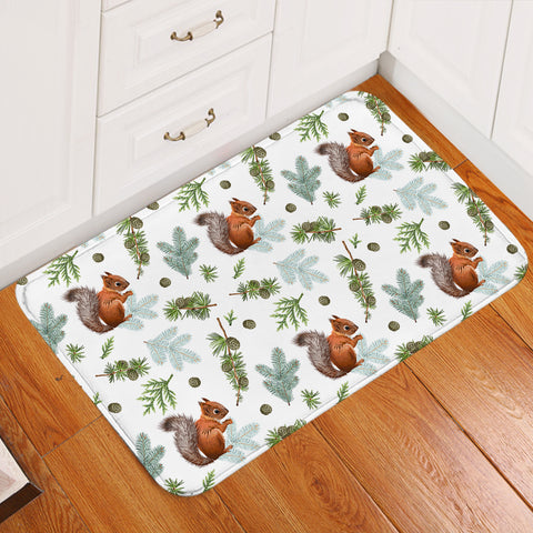 Image of Squirrel and Chestnut Monogram SWDD3739 Door Mat