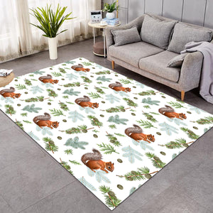 Squirrel and Chestnut Monogram SWDD3739 Rug