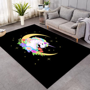 Cute Half Moon Cartoon Unicorn SWDD3762 Rug