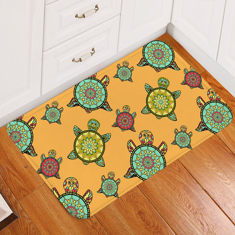 Image of Colorful Mandala Turtles Monogram SWDD3764 Door Mat