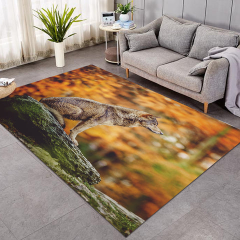 Image of Real Wolf in Forest SWDD3807 Rug