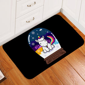 Cute Unicorn in Snow Globe SWDD3809 Door Mat