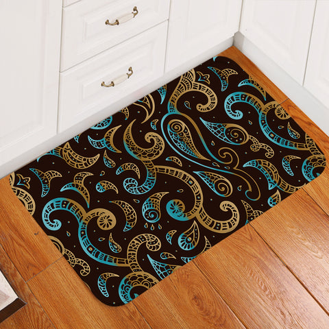 Image of Gold Bandana Pattern in Brown SWDD3812 Door Mat