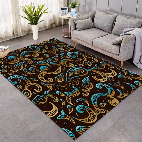 Image of Gold Bandana Pattern in Brown SWDD3812 Rug