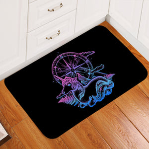 Gradient Unicorn & Compass Sketch SWDD3814 Door Mat