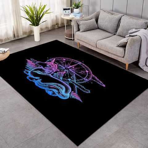 Image of Gradient Unicorn & Compass Sketch SWDD3814 Rug