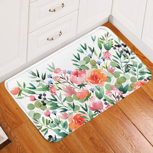 Orange & Pink Roses Watercolor SWDD3818 Door Mat