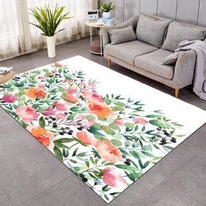 Orange & Pink Roses Watercolor SWDD3818 Rug