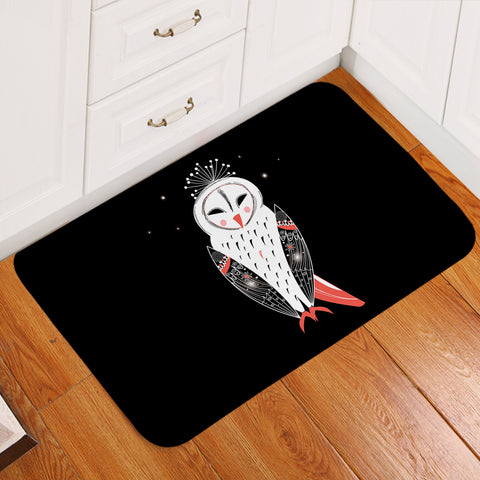 Image of White Red Female Owl  SWDD3863 Door Mat