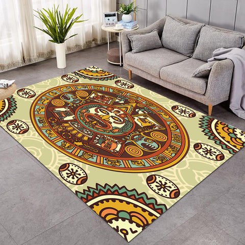 Image of Vintage Ancient Aztec Zodiac SWDD3867 Rug