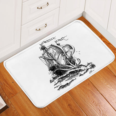 Image of Pirate Ship On Ocean SWDD3873 Door Mat