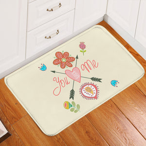 Cute Bohemian Arrow & Flowers Cartoon - You And Me  SWDD3918 Door Mat