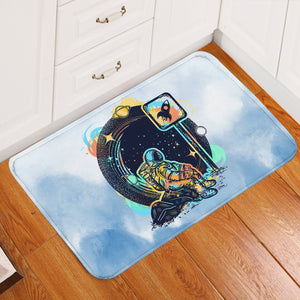 Outer space Astronaut - Watercolor Pastel Theme SWDD3934 Door Mat