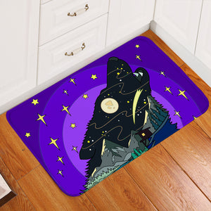 Cartoon Night Landscape Wolf Shape SWDD3945 Door Mat