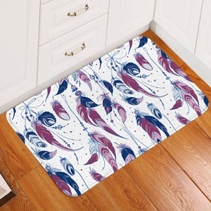 Navy & Purple Feather Monogram SWDD4108 Door Mat