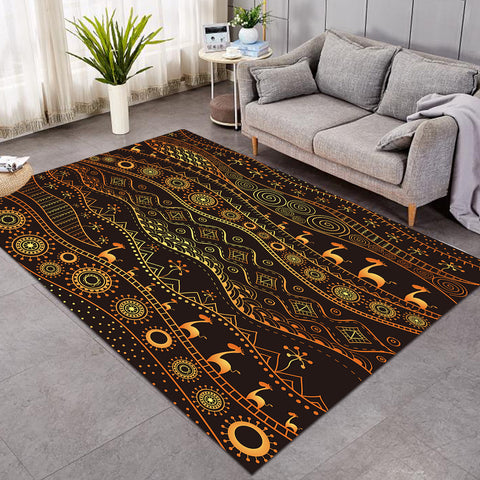 Image of Golden Ancient Aztec Animal SWDD4116 Rug
