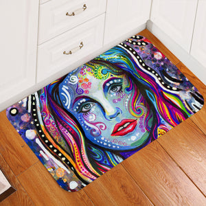 Colorful Watercolor Lady  SWDD4218 Door Mat