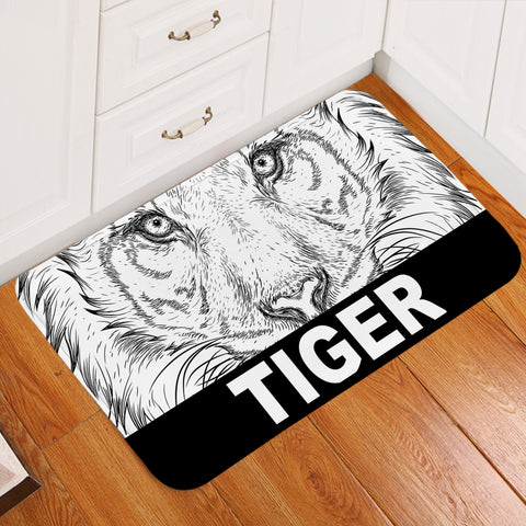 Image of B&W Detail Tiger Sketch SWDD4230 Door Mat