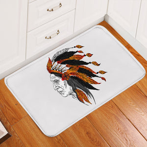 Orange Feather Bohemian Man SWDD4231 Door Mat