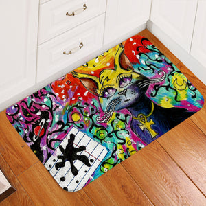 Colorful Curves Art Cat  SWDD4232 Door Mat