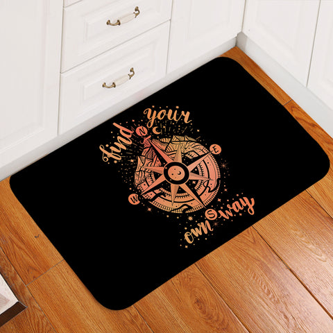 Image of Find Your Own Way - Vintage Compass Zodiac SWDD4240 Door Mat
