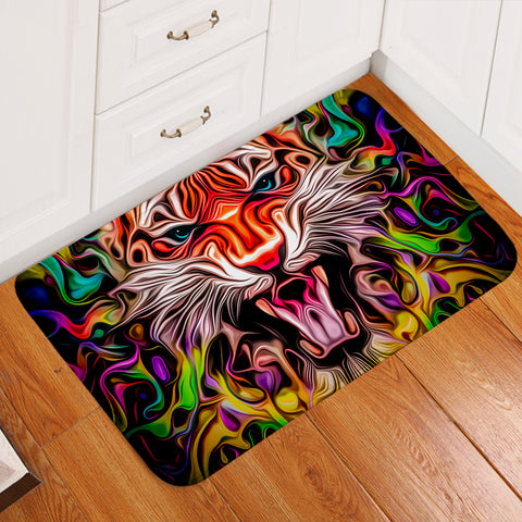 Image of Colorful Modern Curve Art Tiger SWDD4246 Door Mat