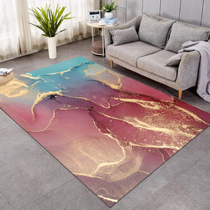 Splash Golden Red & Blue Indigo SWDD4282 Rug