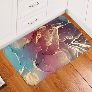 Splash Golden Red & Blue Indigo SWDD4282 Door Mat