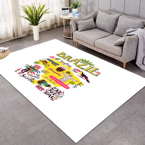 Cartoon Brazil Map Sketch SWDD4283 Rug