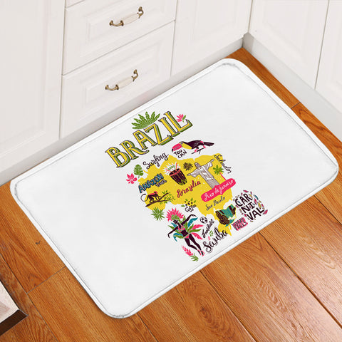 Image of Cartoon Brazil Map Sketch SWDD4283 Door Mat