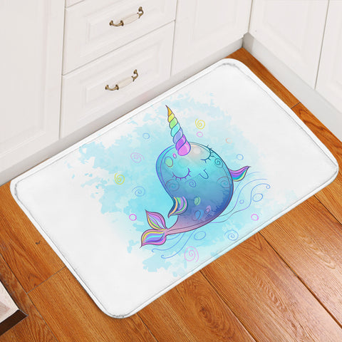 Image of Cute Cartoon Unicorn Whale SWDD4285 Door Mat