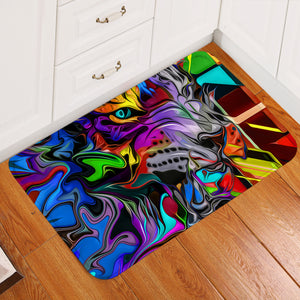 Colorful Curve Art Wolf SWDD4288 Door Mat