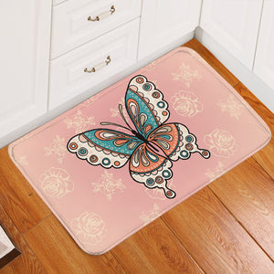 Vintage Butterfly Floral Pink Theme SWDD4291 Door Mat