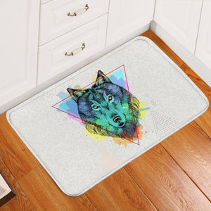 Colorful Splash Watercolor Wolf SWDD4299 Door Mat