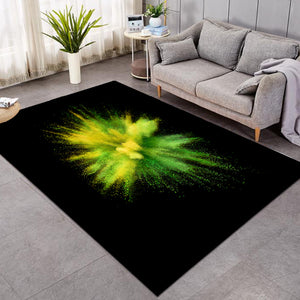 Green & Yellow Splash Black Theme  SWDD4301 Rug