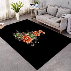 Green & Salmon Lotus  SWDD4302 Rug