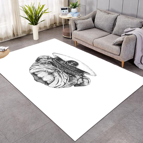 Image of B&W Ship Captain Dog SWDD4323 Rug