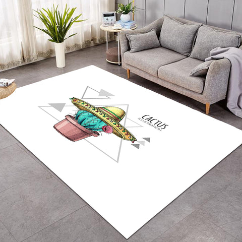 Image of Tiny Cartion Cactus Triangle Illustration SWDD4325 Rug