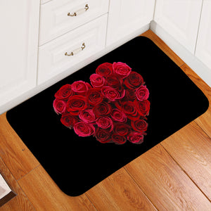 Roses in Heart Pattern SWDD4329 Door Mat