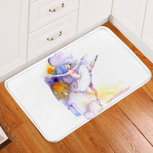 Ballet Dancing Lady Watercolor Painting SWDD4333 Door Mat