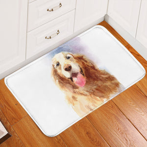 Happy Golden Retriever Watercolor Painting SWDD4335 Door Mat