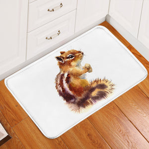 Brown Chipmunk Watercolor Painting SWDD4336 Door Mat