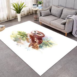 Owl On Tree Watercolor Painting SWDD4397 Rug