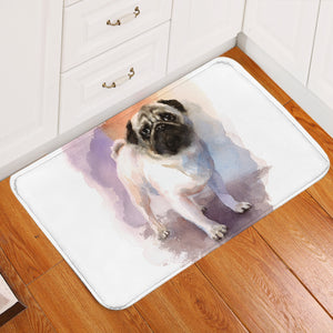 White Pug Colorful Theme Watercolor Painting SWDD4403 Door Mat
