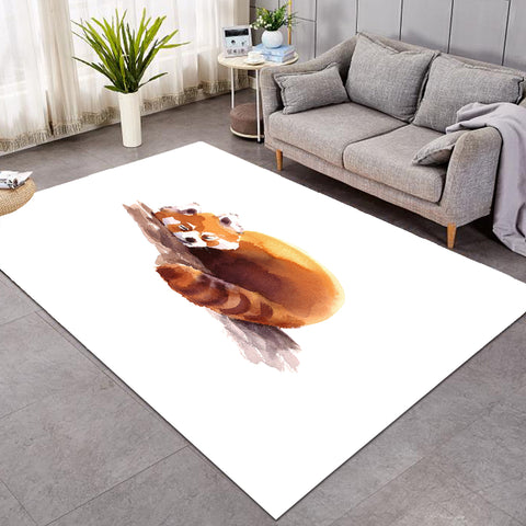 Image of Lazy Orange Racoon Watercolor Painting SWDD4411 Rug