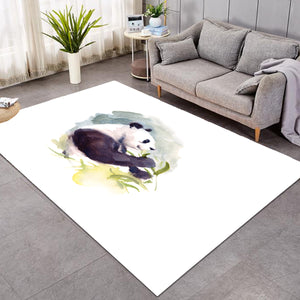 Panda and Flowers Watercolor Painting SWDD4412 Rug
