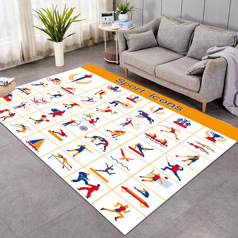 Image of Olympic Sports Icon Illustration SWDD4421 Rug