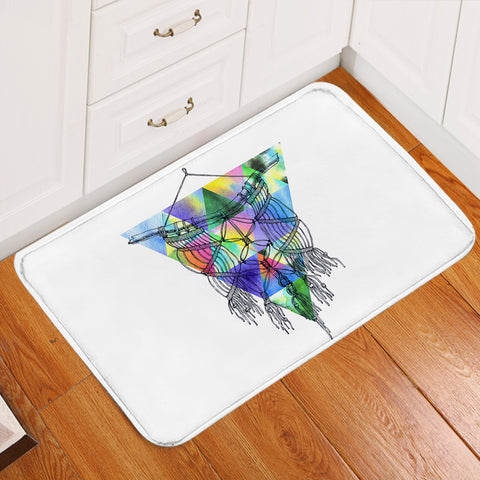Image of Dreamcatcher Sketch Colorful Triangles Background SWDD4422 Door Mat