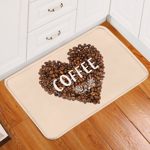 Image of Love In Coffee Bean - Heart Shape SWDD4436 Door Mat